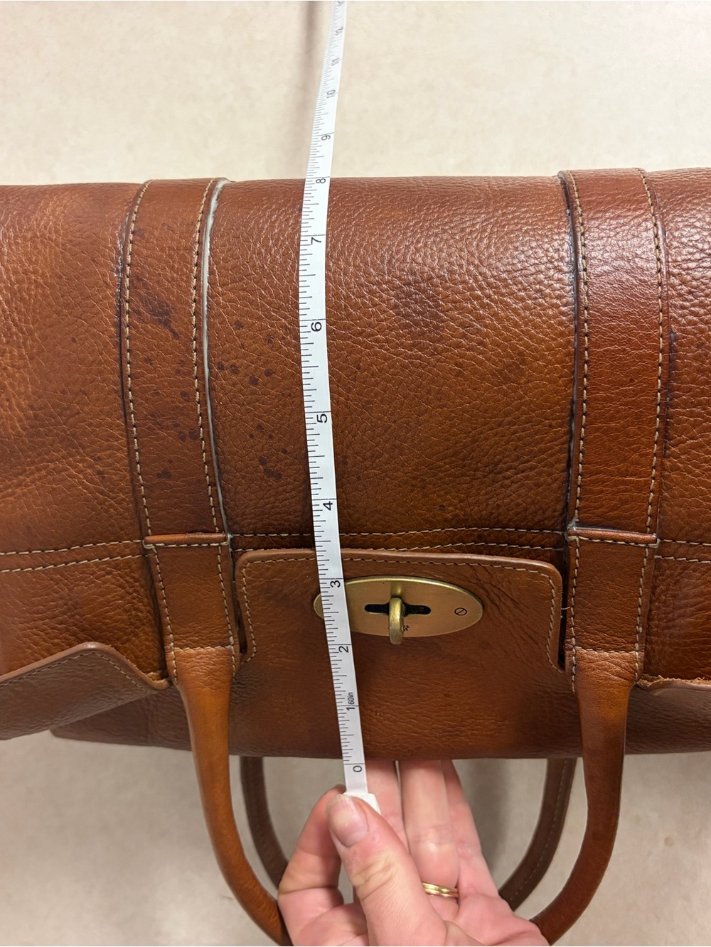 Mulberry Small Bayswater Oak Pebble Leather Satchel - Picture 2 of 15